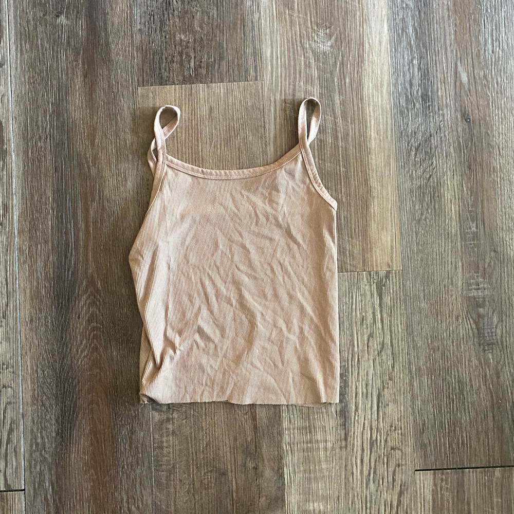 Tan cropped tank